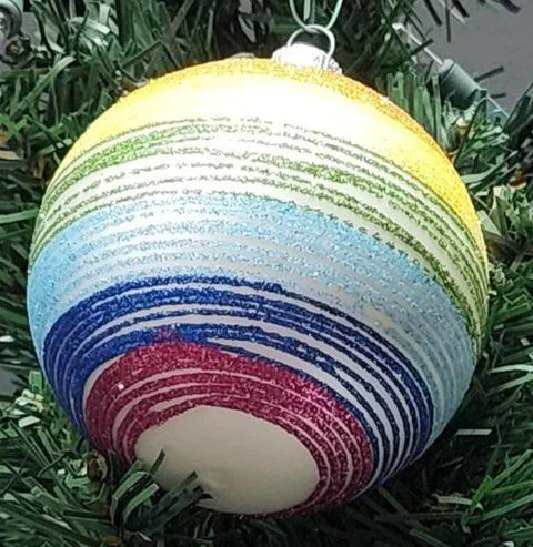 Rainbow Blown Glass Ornament - Handcrafted