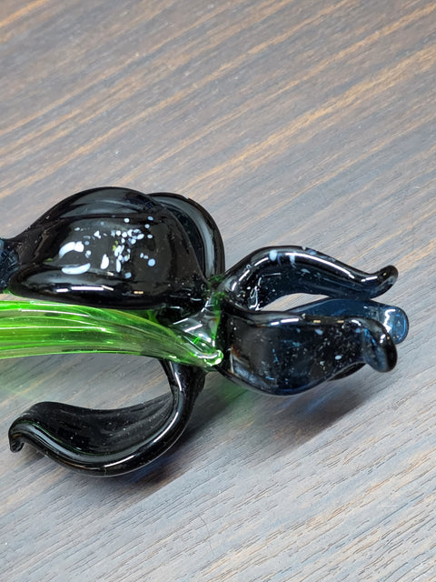 Long Stem Glass Flower Iris