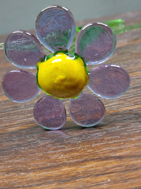 Long Stem Glass Flower Daisy