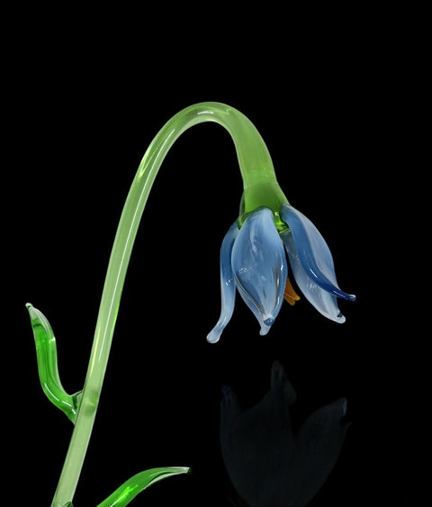 Blue Glass Lily - Handcrafted Long Stem Flower