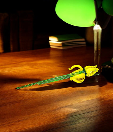 Yellow Glass Iris - Handcrafted Long Stem Flower