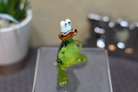 Glass Frog Figurine, Collectible Glass Frog, Murano Quality Gift At A Fraction Of The Price, Handcrafted In Ukraine