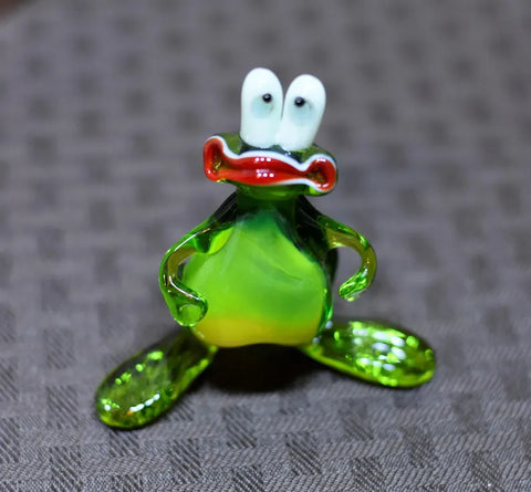 Glass Frog Figurine, Collectible Glass Frog, Murano Quality Gift At A Fraction Of The Price, Handcrafted In Ukraine