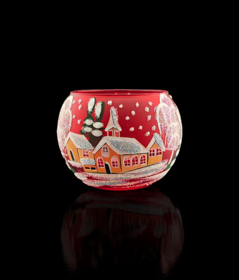 Red - Medium Candle Holder - Brown Church