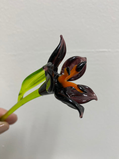 Purple Glass Lily, Handcrafted Glass Flower, Hand Made In Ukraine Using Murano Quality Glass, Great Gift For Flower Lovers, 6 Inch Lily (Copy)