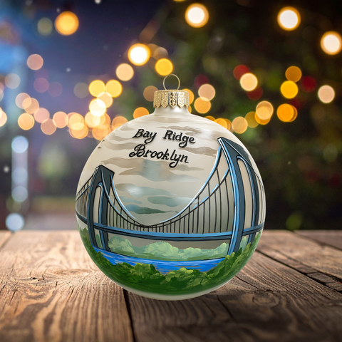 Frosted Blown Glass Jumbo Ball Ornament - Handcrafted - Bay Ridge Brooklyn Design