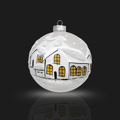 Frosted Blown Glass Ornament - Handcrafted - White Cabins Design