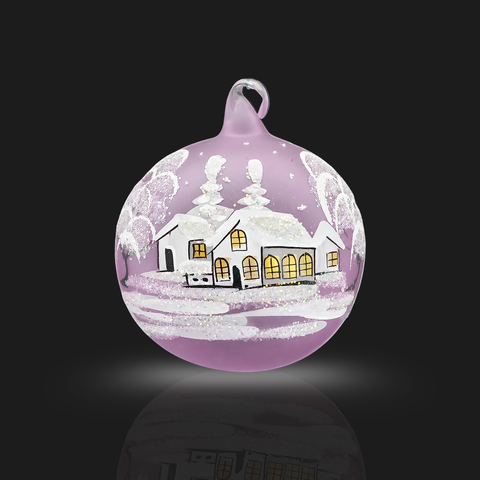 Lavender Blown Glass Ornament - Handcrafted - White Cabins Design
