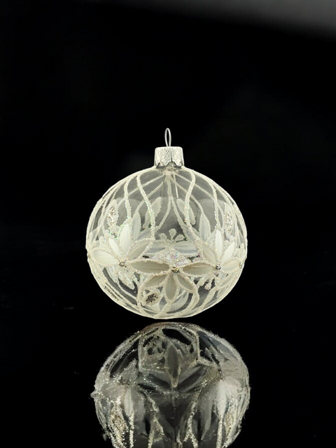 Clear Blown Glass Ornament - Handcrafted - Palm Tree Design