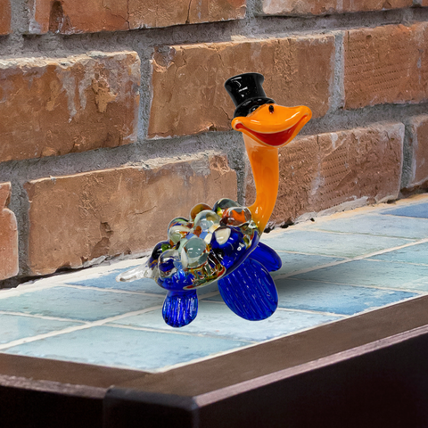 Blue Glass Turtle with Hat Figurine, Collectible Glass Turtle, Murano Quality Gift At A Fraction Of The Price, Handcrafted In Ukraine