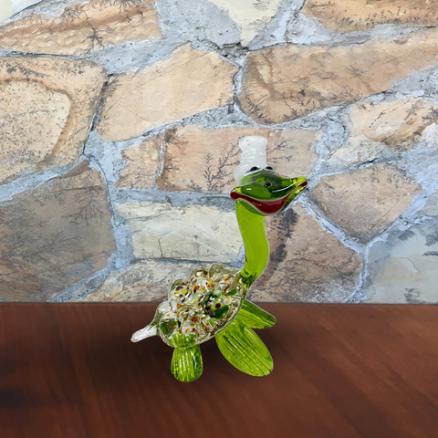 Green Glass Turtle with Hat Figurine, Collectible Glass Turtle, Murano Quality Gift At A Fraction Of The Price, Handcrafted In Ukraine