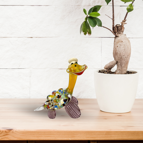 Purple Glass Turtle with Hat Figurine, Collectible Glass Turtle, Murano Quality Gift At A Fraction Of The Price, Handcrafted In Ukraine