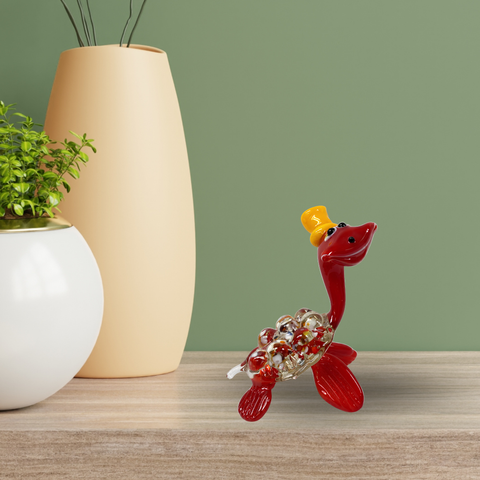 Red Glass Turtle with Hat Figurine, Collectible Glass Turtle, Murano Quality Gift At A Fraction Of The Price, Handcrafted In Ukraine