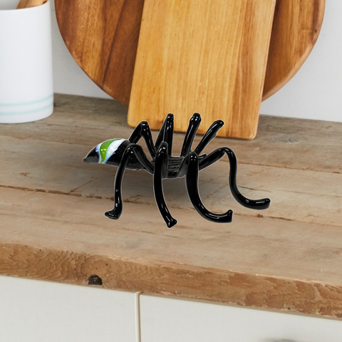 Glass Spider Figurine, Hand Made In Ukraine Using Traditional Lampworking Technique, Naturally Colored Glass, Murano Quality Gift