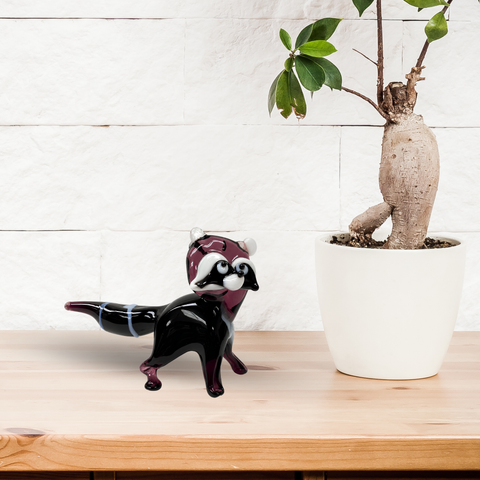 Glass Raccoon Figurine, Collectible Glass Turtle, Murano Quality Gift At A Fraction Of The Price, Handcrafted In Ukraine