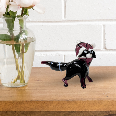 Glass Raccoon Figurine, Collectible Glass Turtle, Murano Quality Gift At A Fraction Of The Price, Handcrafted In Ukraine