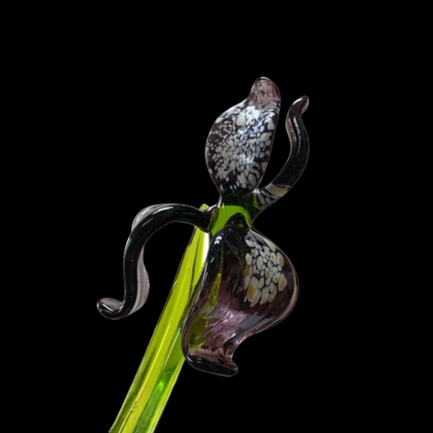 Purple Glass Iris, Handcrafted Glass Flower, Hand Made In Ukraine Using Murano Quality Glass, Great Gift For Flower Lovers, 12 Inch Iris