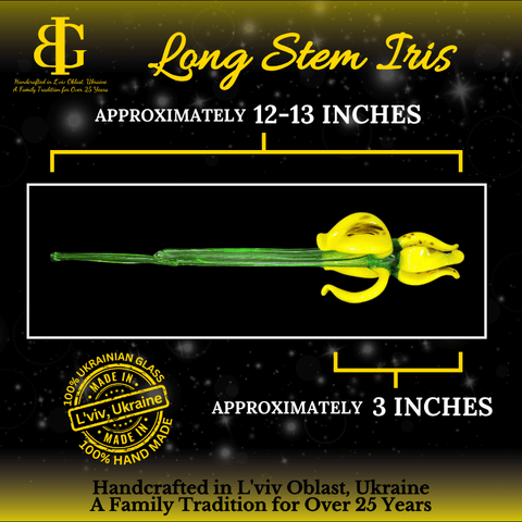 Yellow Glass Iris - Handcrafted Long Stem Flower