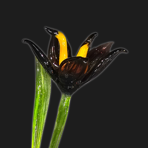 Purple Glass Lily, Handcrafted Glass Flower, Hand Made In Ukraine Using Murano Quality Glass, Great Gift For Flower Lovers, 12 Inch Lily