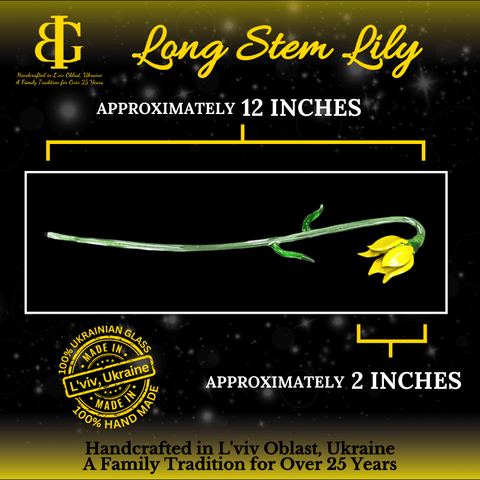 Amber Glass Lily - Handcrafted Long Stem Flower