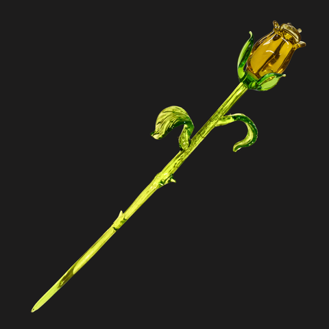 Amber Glass Rose, Handcrafted Glass Flower, Hand Made In Ukraine Using Murano Quality Glass, Great Gift For Flower Lovers, 12 Inches Rose
