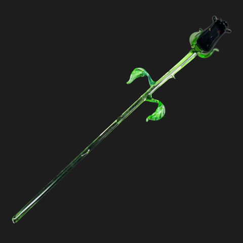 Black Glass Rose, Handcrafted Glass Flower, Hand Made In Ukraine Using Murano Quality Glass, Great Gift For Flower Lovers, 12 Inch Rose