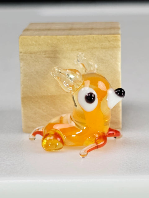 Glass Resting Deer Figurine, Handmade Murano Quality Design - Small