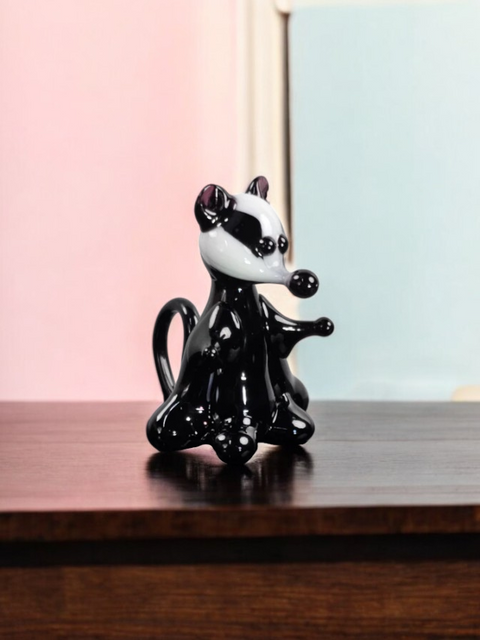 Glass Raccoon Figurine, Handmade Murano Quality Design - Small