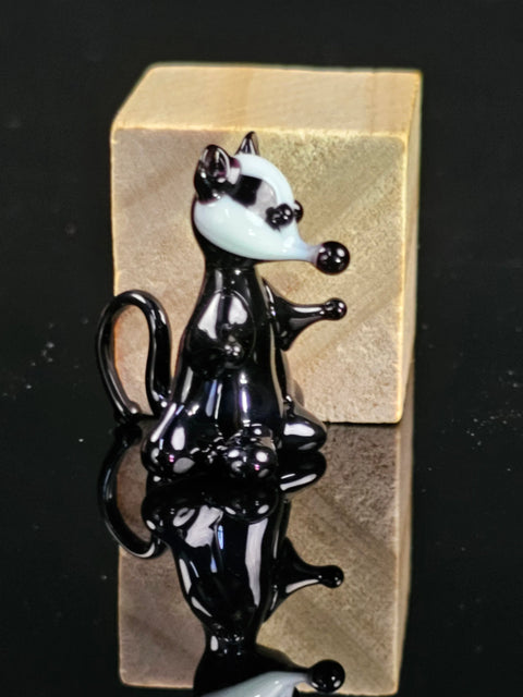 Glass Raccoon Figurine, Handmade Murano Quality Design - Small