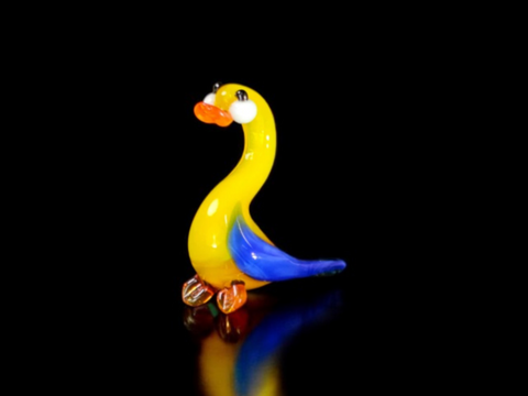 Glass Goose Figurine, Handmade Murano Quality Design - Small