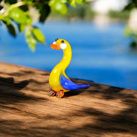 Glass Goose Figurine, Handmade Murano Quality Design - Small