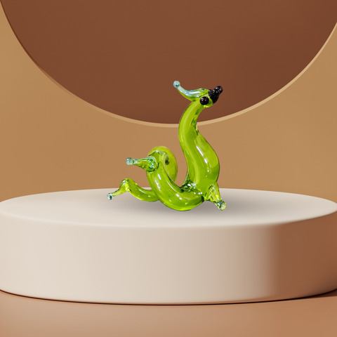 Green Chinese Dragon Figurine, Mini Glass Murano Quality Lampworking Glass Figurine, Hand Made In Ukraine, A Great Addition To Your Collection