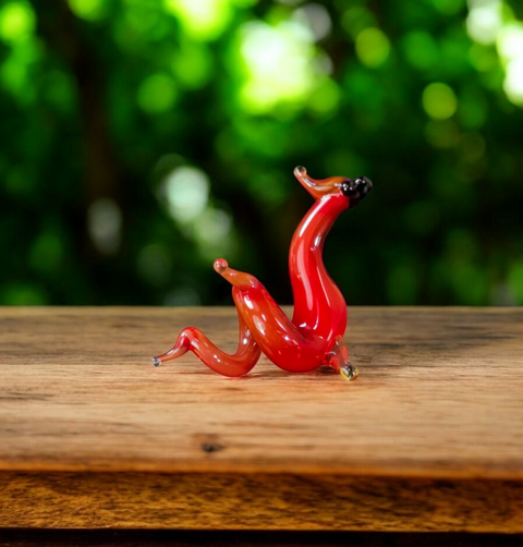 Red Glass Chinese Dragon Figurine, Handmade Murano Quality Design - Small