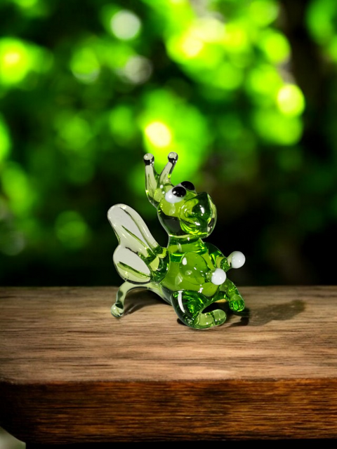 Green Glass Dragon Figurine, Handmade Murano Quality Design - Small