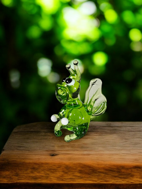 Green Glass Dragon Figurine, Handmade Murano Quality Design - Small