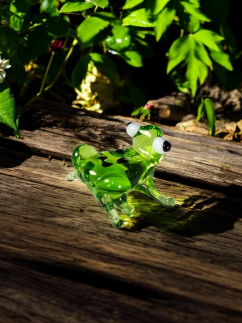 Glass Frog Figurine, Handmade Murano Quality Design - Small