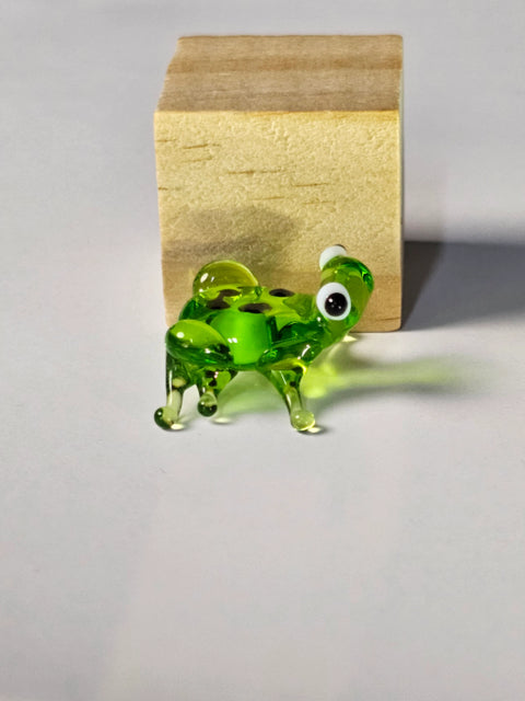 Glass Frog Figurine, Handmade Murano Quality Design - Small