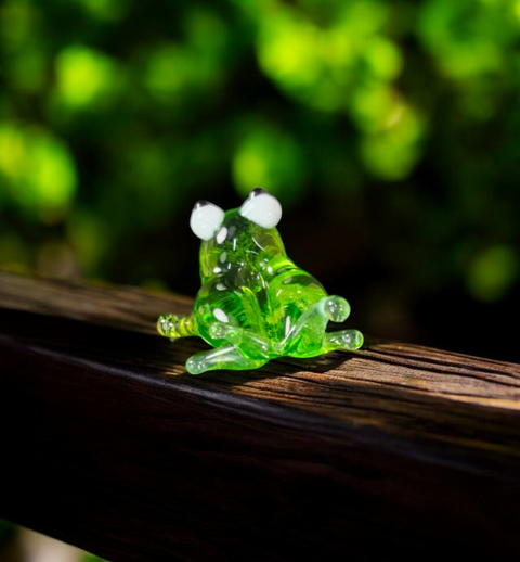 Glass Frog Figurine, Handmade Murano Quality Design - Small