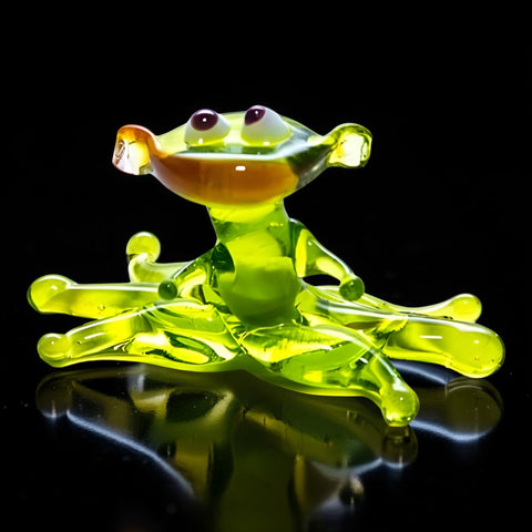 Glass Frog Figurine, Handmade Murano Quality Design - Small
