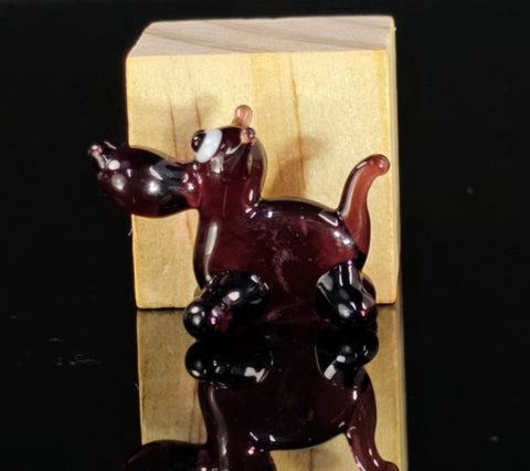 Purple Glass Scotty Dog Figurine, Handmade Murano Quality Design - Small