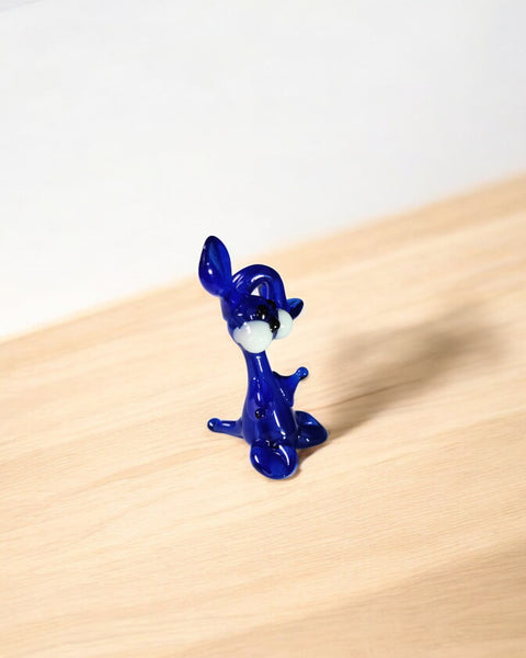 Blue Glass Rabbit Figurine, Handmade Murano Quality Design - Small