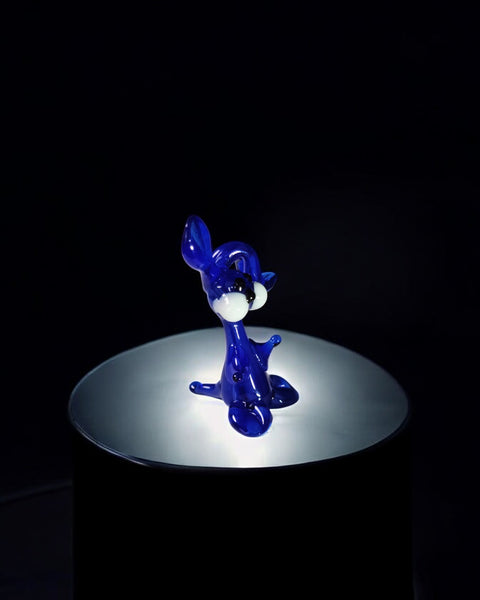 Blue Glass Rabbit Figurine, Handmade Murano Quality Design - Small