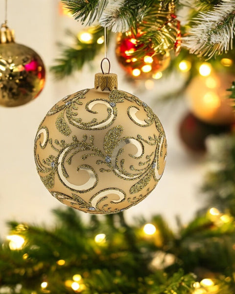 Gold Blown Glass Ornament - Handcrafted - Hand Made - Modern Design