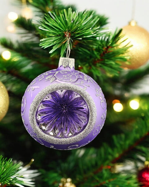 Lavender Blown Glass Ornament - Lavender Refractor Design