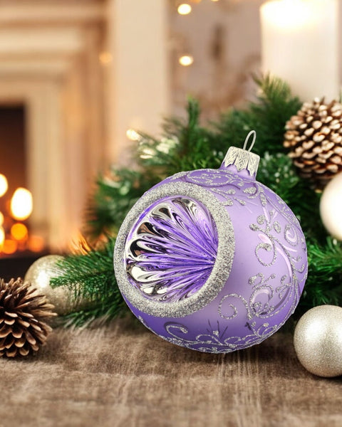 Lavender Blown Glass Ornament - Lavender Refractor Design