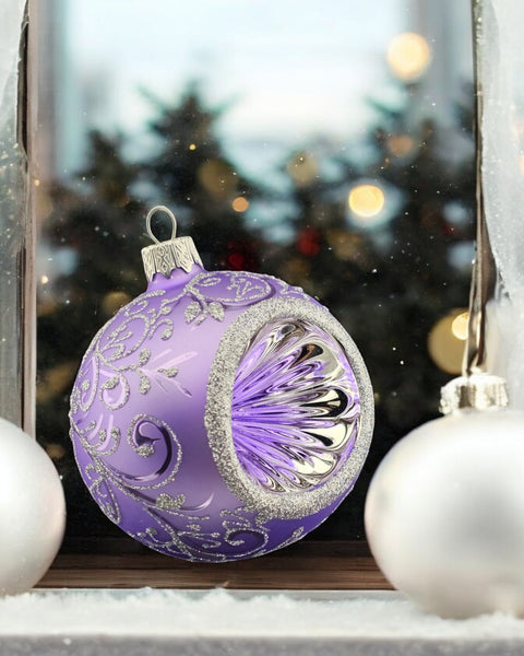 Lavender Blown Glass Ornament - Lavender Refractor Design