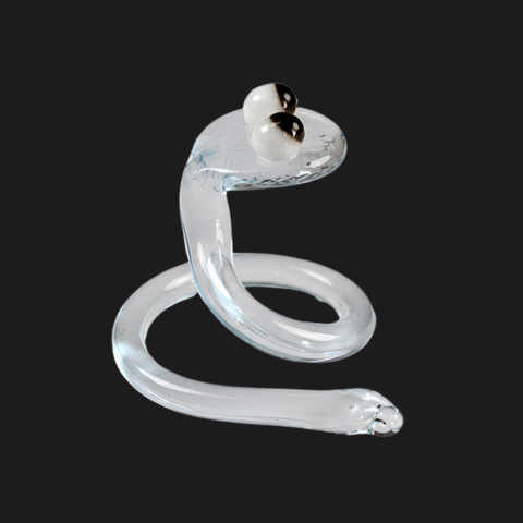 Grey Snake Figurine, Mini Glass Murano Quality Lampworking Glass Figurine, Hand Made In Ukraine, A Great Addition To Your Collection