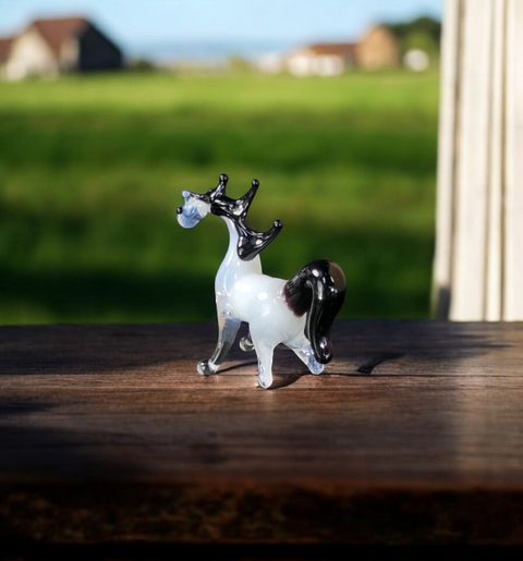 White Glass Horse Figurine, Handmade Murano Quality Design - Small