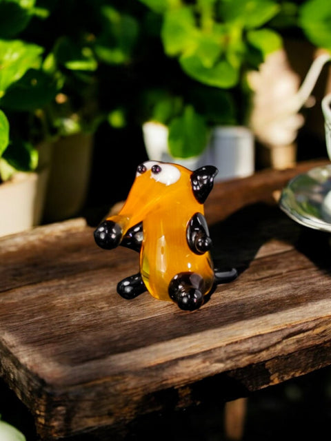 Orange Glass  Aardvark Figurine, Handmade Murano Quality Design - Small