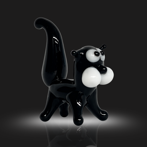 Black Cat Figurine, Mini Glass Murano Quality Lampworking Glass Figurine, Hand Made In Ukraine, A Great Addition To Your Collection